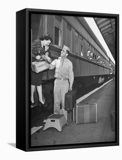 US Soldier Bringing New Bride Back to His Army Post at Ft. Bragg after their Wedding-Bernard Hoffman-Framed Premier Image Canvas