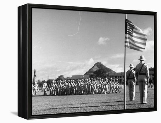 US Soldiers Marching in Formation in the Canal Zone-Thomas D^ Mcavoy-Framed Premier Image Canvas