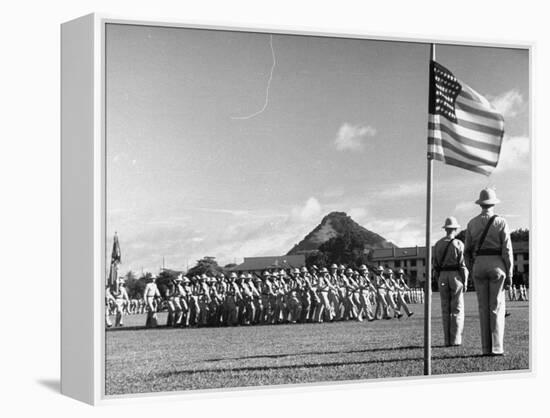 US Soldiers Marching in Formation in the Canal Zone-Thomas D^ Mcavoy-Framed Premier Image Canvas