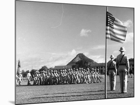US Soldiers Marching in Formation in the Canal Zone-Thomas D^ Mcavoy-Mounted Premium Photographic Print
