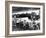 US Soldiers Unload Supplies from Coast Guard Manned Landing Craft Along Futatsune Beach-null-Framed Photographic Print