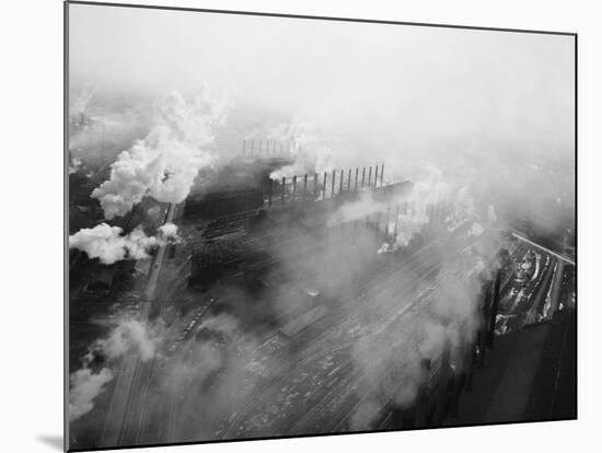 US Steel Aerial. Gary, Indiana. 1951-Margaret Bourke-White-Mounted Premium Photographic Print