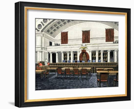 Us Supreme Court Hearing Room, 1890s-null-Framed Giclee Print
