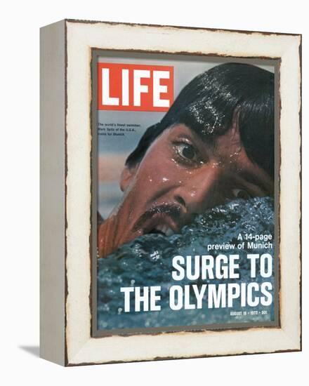 US Swimmer Mark Spitz Training for 1972 Munich Olympics, August 18, 1972-Co Rentmeester-Framed Premier Image Canvas