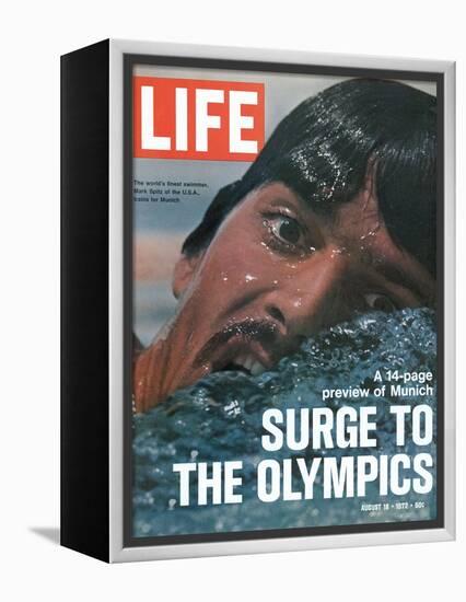 US Swimmer Mark Spitz Training for 1972 Munich Olympics, August 18, 1972-Co Rentmeester-Framed Premier Image Canvas