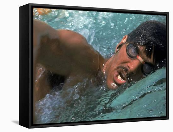 US Swimmer Mark Spitz Training for 1972 Munich Olympics-Co Rentmeester-Framed Premier Image Canvas