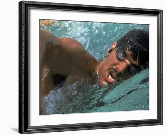 US Swimmer Mark Spitz Training for 1972 Munich Olympics-Co Rentmeester-Framed Premium Photographic Print