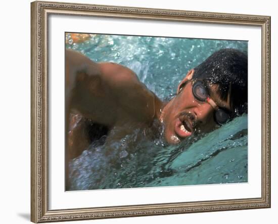 US Swimmer Mark Spitz Training for 1972 Munich Olympics-Co Rentmeester-Framed Premium Photographic Print