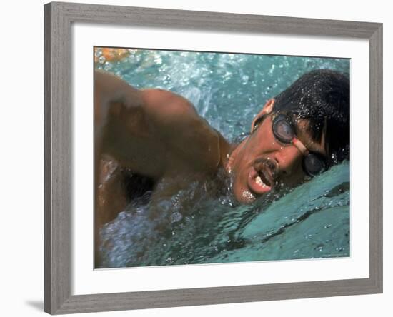 US Swimmer Mark Spitz Training for 1972 Munich Olympics-Co Rentmeester-Framed Premium Photographic Print