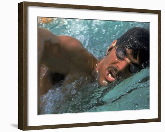 US Swimmer Mark Spitz Training for 1972 Munich Olympics-Co Rentmeester-Framed Premium Photographic Print