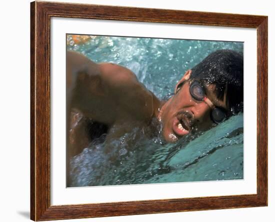 US Swimmer Mark Spitz Training for 1972 Munich Olympics-Co Rentmeester-Framed Premium Photographic Print