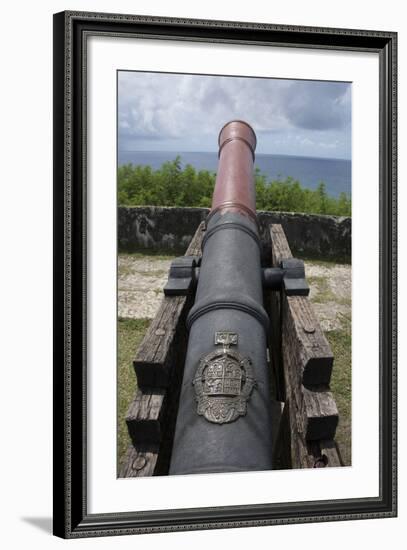 Us Territory of Guam, Umatac. Fort Soledad. Cannon and Philippine Sea-Cindy Miller Hopkins-Framed Photographic Print