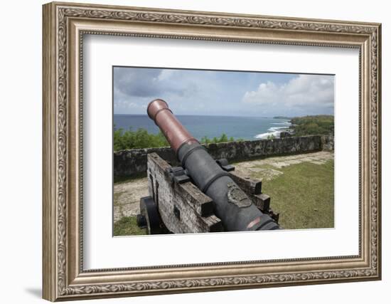 Us Territory of Guam, Umatac. Fort Soledad. Cannon and Philippine Sea-Cindy Miller Hopkins-Framed Photographic Print