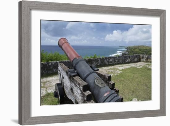 Us Territory of Guam, Umatac. Fort Soledad. Cannon and Philippine Sea-Cindy Miller Hopkins-Framed Photographic Print