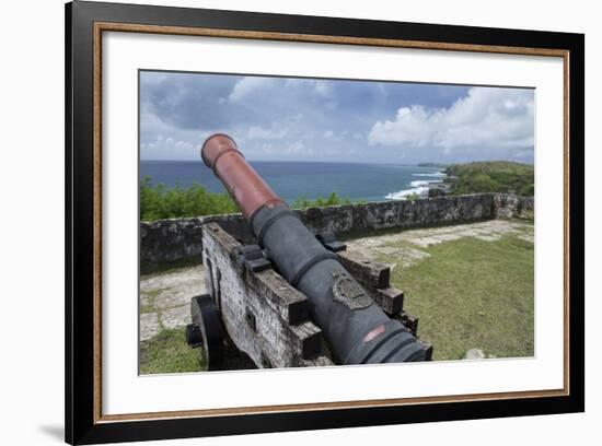 Us Territory of Guam, Umatac. Fort Soledad. Cannon and Philippine Sea-Cindy Miller Hopkins-Framed Photographic Print