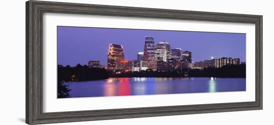 Us, Texas, Austin, Skyline, Night-null-Framed Photographic Print