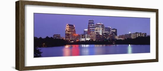 Us, Texas, Austin, Skyline, Night-null-Framed Photographic Print