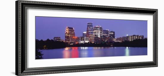 Us, Texas, Austin, Skyline, Night-null-Framed Photographic Print