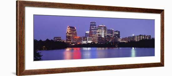 Us, Texas, Austin, Skyline, Night-null-Framed Photographic Print