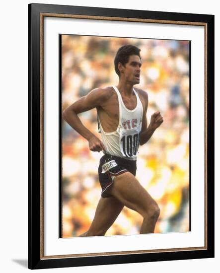 US Track Athlete Jim Ryun in Action at the Summer Olympics-John Dominis-Framed Premium Photographic Print