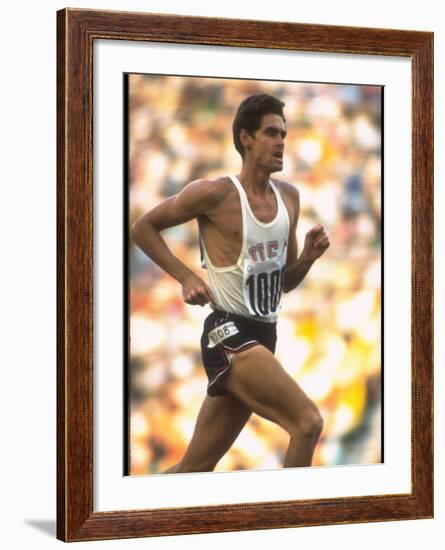 US Track Athlete Jim Ryun in Action at the Summer Olympics-John Dominis-Framed Premium Photographic Print