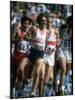 US Track Athlete Steve Prefontaine Running a Race at the Summer Olympics-null-Mounted Premium Photographic Print