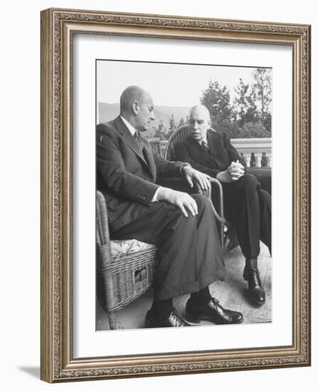 US Treasury Sec. Henry Morgenthau Jr. and British Economist John Maynard Keynes-Alfred Eisenstaedt-Framed Photographic Print