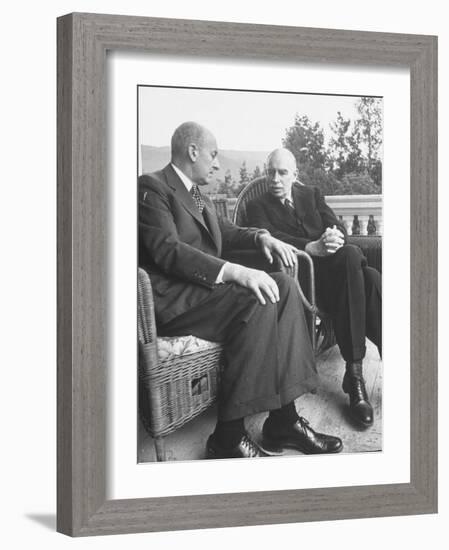 US Treasury Sec. Henry Morgenthau Jr. and British Economist John Maynard Keynes-Alfred Eisenstaedt-Framed Photographic Print