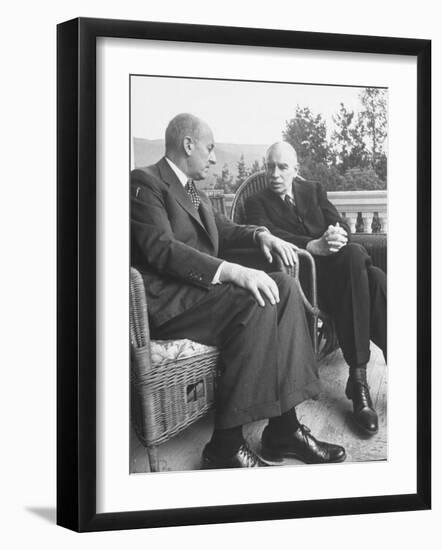 US Treasury Sec. Henry Morgenthau Jr. and British Economist John Maynard Keynes-Alfred Eisenstaedt-Framed Photographic Print