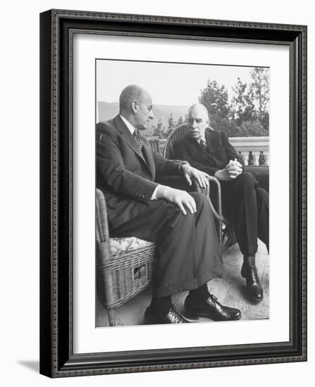 US Treasury Sec. Henry Morgenthau Jr. and British Economist John Maynard Keynes-Alfred Eisenstaedt-Framed Photographic Print