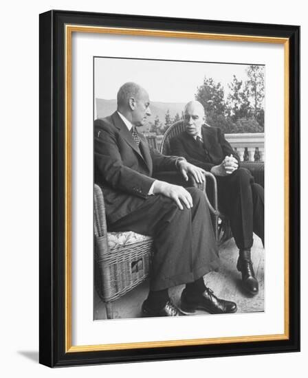 US Treasury Sec. Henry Morgenthau Jr. and British Economist John Maynard Keynes-Alfred Eisenstaedt-Framed Photographic Print