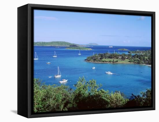 Us Virgin Islands, St. John, Caneel Bay, High Angle View of Boats in the Sea-null-Framed Premier Image Canvas