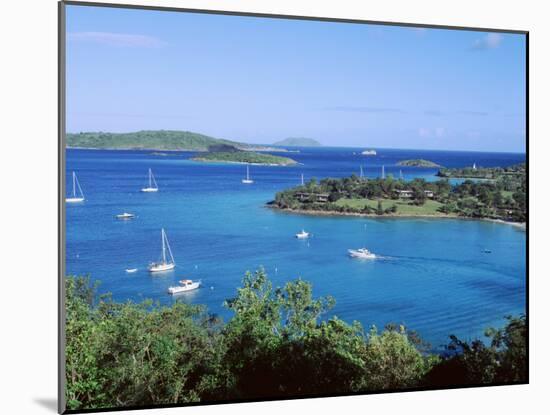 Us Virgin Islands, St. John, Caneel Bay, High Angle View of Boats in the Sea-null-Mounted Photographic Print