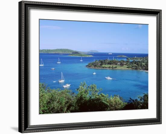 Us Virgin Islands, St. John, Caneel Bay, High Angle View of Boats in the Sea--Framed Photographic Print