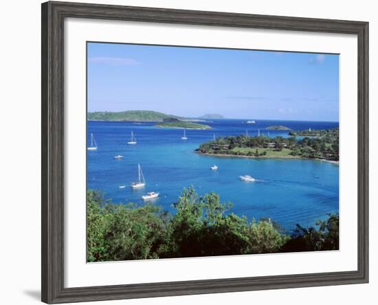 Us Virgin Islands, St. John, Caneel Bay, High Angle View of Boats in the Sea-null-Framed Photographic Print