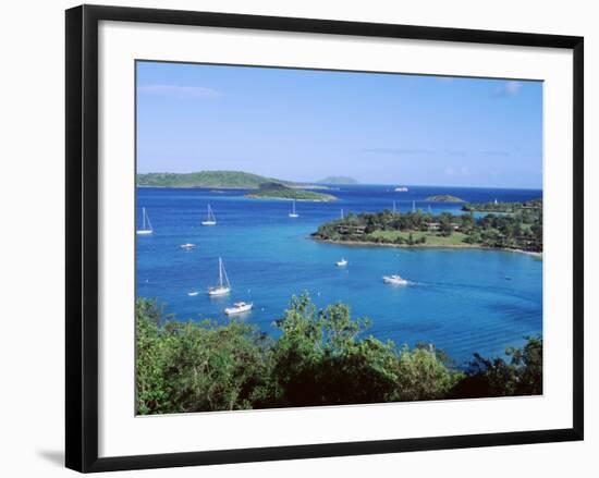 Us Virgin Islands, St. John, Caneel Bay, High Angle View of Boats in the Sea-null-Framed Photographic Print