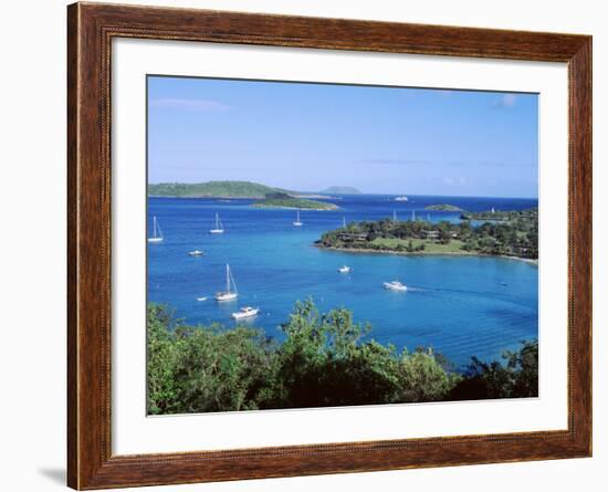 Us Virgin Islands, St. John, Caneel Bay, High Angle View of Boats in the Sea-null-Framed Photographic Print