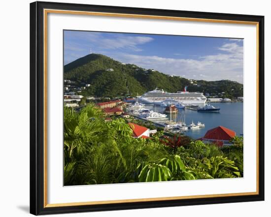 Us Virgin Islands, St, Thomas, Charlotte Amalie and Havensight Cruise Ship Dock, Caribbean-Gavin Hellier-Framed Photographic Print