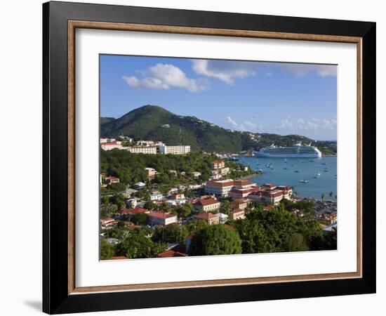 Us Virgin Islands, St, Thomas, Charlotte Amalie and Havensight Cruise Ship Dock, Caribbean-Gavin Hellier-Framed Photographic Print