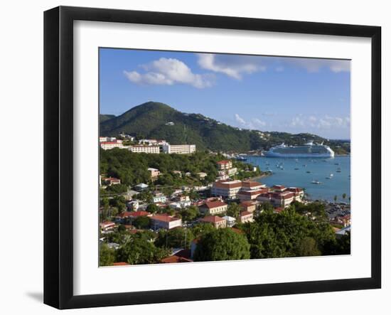 Us Virgin Islands, St, Thomas, Charlotte Amalie and Havensight Cruise Ship Dock, Caribbean-Gavin Hellier-Framed Photographic Print