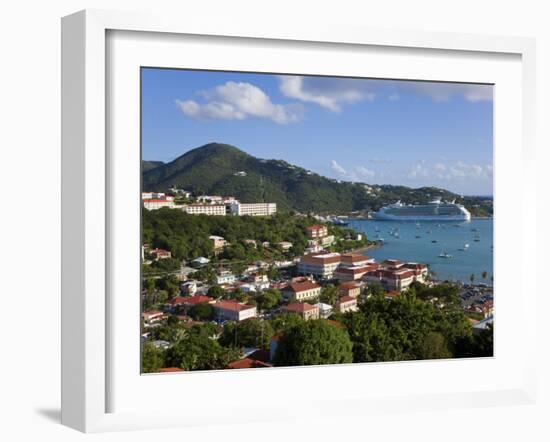 Us Virgin Islands, St, Thomas, Charlotte Amalie and Havensight Cruise Ship Dock, Caribbean-Gavin Hellier-Framed Photographic Print