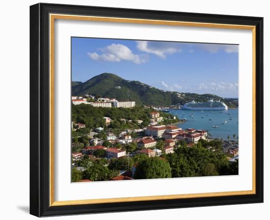 Us Virgin Islands, St, Thomas, Charlotte Amalie and Havensight Cruise Ship Dock, Caribbean-Gavin Hellier-Framed Photographic Print