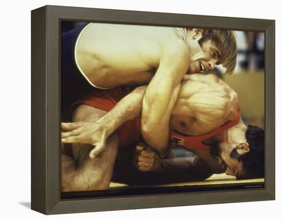 US Wrestler and Eventual Gold Medal Winner Wayne Wells at Olympics,1972-Co Rentmeester-Framed Premier Image Canvas