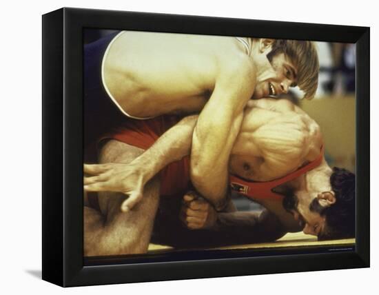 US Wrestler and Eventual Gold Medal Winner Wayne Wells at Olympics,1972-Co Rentmeester-Framed Premier Image Canvas