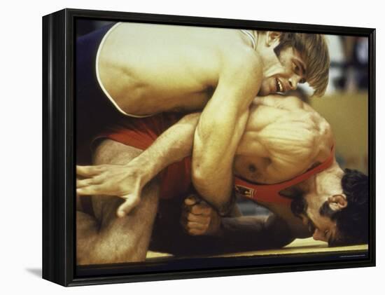 US Wrestler and Eventual Gold Medal Winner Wayne Wells at Olympics,1972-Co Rentmeester-Framed Premier Image Canvas