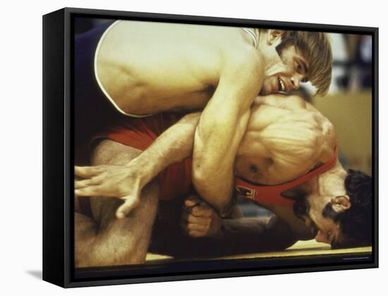 US Wrestler and Eventual Gold Medal Winner Wayne Wells at Olympics,1972-Co Rentmeester-Framed Premier Image Canvas