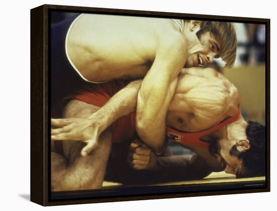 US Wrestler and Eventual Gold Medal Winner Wayne Wells at Olympics,1972-Co Rentmeester-Framed Premier Image Canvas