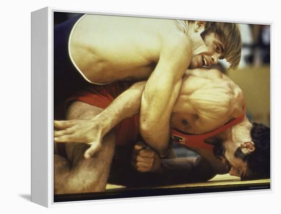 US Wrestler and Eventual Gold Medal Winner Wayne Wells at Olympics,1972-Co Rentmeester-Framed Premier Image Canvas