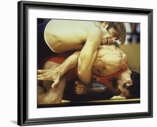 US Wrestler and Eventual Gold Medal Winner Wayne Wells at Olympics,1972-Co Rentmeester-Framed Premium Photographic Print