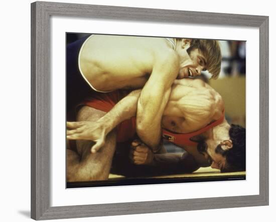 US Wrestler and Eventual Gold Medal Winner Wayne Wells at Olympics,1972-Co Rentmeester-Framed Premium Photographic Print